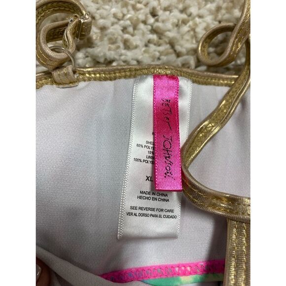 Betsey Johnson Tie Dye Bikini Swimsuit Top Size XL - Picture 6 of 7